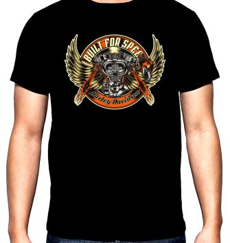 Harley Davidson, built for speed, men's  t-shirt, 100% cotton, S to 5XL